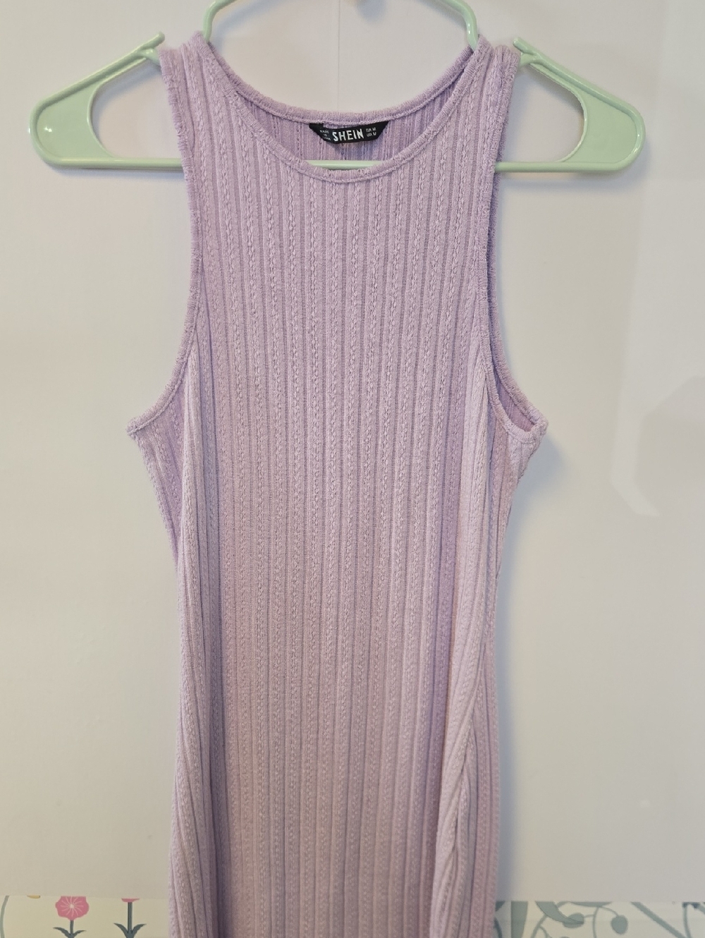 NWOT SHEIN Lilac Ribbed Tank Midi Dress